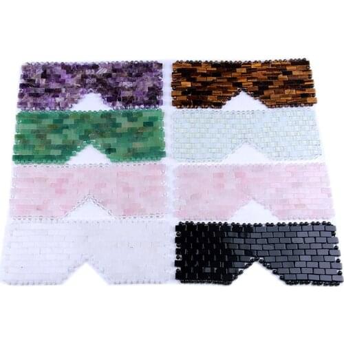 Natural Quartz Crystal Sleep Mask Jade Eye Mask Yoga Meditation Energy Healing Crystal Anti-Aging Hot or Cold Therapy Eye Mask