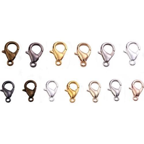50pcs Gold Silver Plated Metal Lobster Swivel Clasp Hooks For DIY Jewelry Making Findings Necklace Bracelet Chain Accessory
