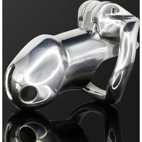 HT-V4 Metal Male Chastity Cage Device Cock Penis Ring Lock BDSM Bondage Equipment Set Erotic Sex Toys for Men Adults Couples 18