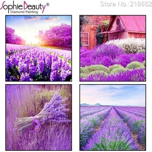 Sophie Beauty New Style Diy Diamond Painting Cross Stitch Embroidery Flower Lavender Handcraft Mosaic Kit Craft Art Kids Gift