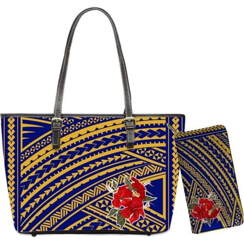 Handbag And Purse Set Flower Strip Pattern Large Leather Clutch Customized Women Totes Wallets Free Drop Shipping 2021 Wholesale