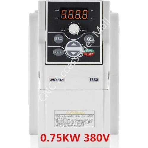 Original NEW SUNFAR VFD Inverter E550-4T0007 750W AC380V Frequency Inverter 0.75kw E550 1000HZ Inverter
