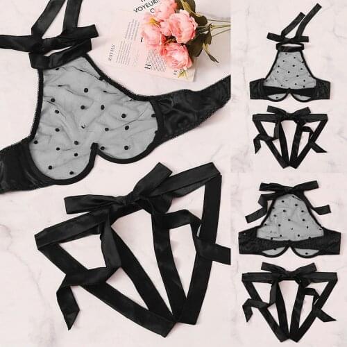 Sexy Women Lingerie Corset Lace Erotic Racy Muslin Transparent Bandage Underwear Bras Briefs Sets sous vetement femme sexy d4