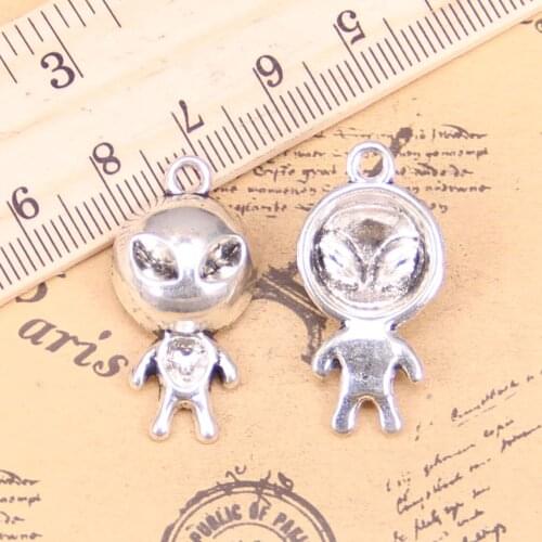 8pcs Charms alien et 31x15mm Antique Pendants,Vintage Tibetan Silver Jewelry,DIY for bracelet necklace