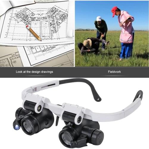 Portable Magnifier Glasses Loupes Handheld Reading Map Newspaper Magnifier with LED Jeweler Watch Repair Magnifying Eyewear