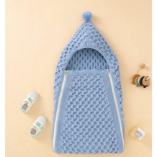 Infant Baby Sleeping Bags Fashion Zipper Newborn Girls Boys Sleep Sack Solid Knit Toddler Bebe Stroller Warm Wrap Swaddle Autumn
