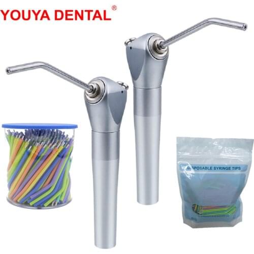 1pc Dental 3 Way Air Water Spray Triple Syringe Handpiece With 2 Nozzles Tips Tube Dentist Dental Chair Unit 3-way Water Air Gun