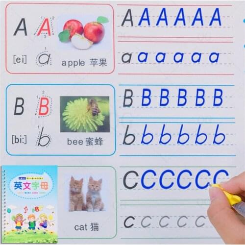 English Number Drawing copybook Reused hand writing round hand groove training copy auto fades For Kids Children 5-7 Years