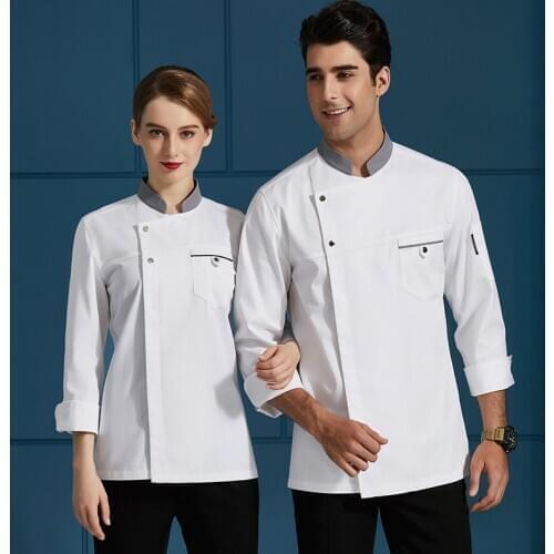 Unisex Chef Jacket Shirt Kitchen Bakery Work Uniform Food Service Waiter Costume Hotel Catering Restaurant Cooking Cook Coat