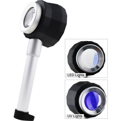 10x Magnification Optical Glass Loupe Magnifier Double Lens Magnifying Jewelry Gem Tool 1/16inch & 0.5mm Scale