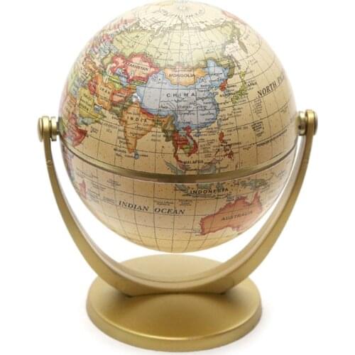 Vintage English Edition Globe World Map Decoration Earth Globes with Base Geography Classroom Home Office Decoration