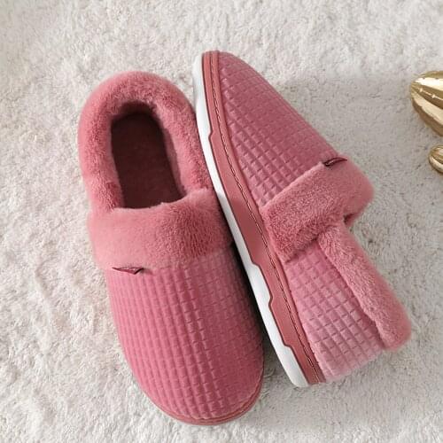 Waterproof Non-slip Home Slippers Winter Warm Women Indoor Cotton Non-slips Ladies House Slippers Memory Foam Couples Shoes