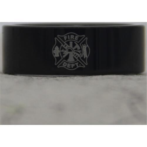 Free Shipping YGK JEWELRY Hot Sales 8MM Black Pipe Fireman Firefighter Mens Comfort Fit Tungsten Wedding Ring