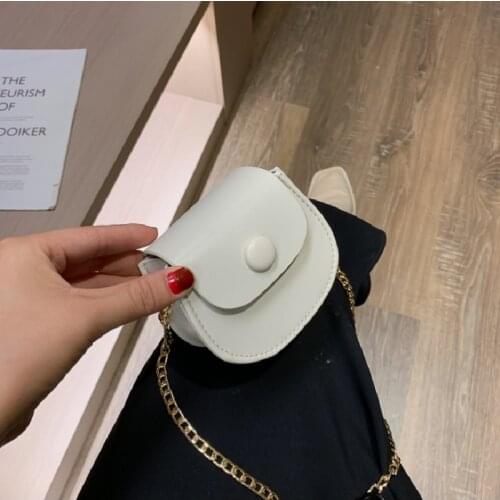 Women Crossbody Bag Chain Shoulder Strap Mini Saddle Bags Ins Style Solid Color Messenger Bags Сумка Женская Сумки Для Женщин