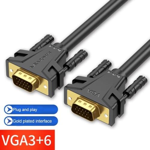 1.5m 3m 5m 10m 15m 1080P VGA HD 15 Pin Male To Male Extension Cable VGA to VGA 3+6 Cord For PC Laptop Projector HDTV Monitor