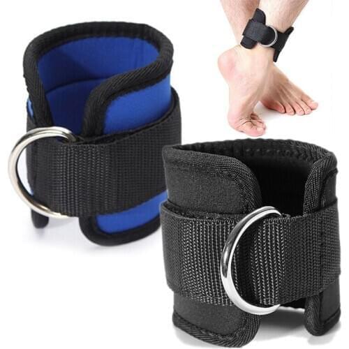 1Pair Adjustable Ankle Guard Strap D-ring Thigh Leg Pulley Gym Weight Lifting Multi Cable Attachment Fitness Protection