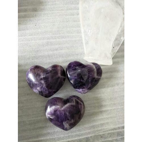 1pcs NATURAL PRETTY dream amethyst quartz CRYSTAL HEART HEALING