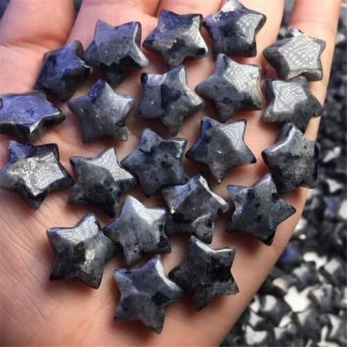 1PC Natural Black Moonstone Crystal Star Labradorite Stone DIY Jewelry Party Accessory As Gift