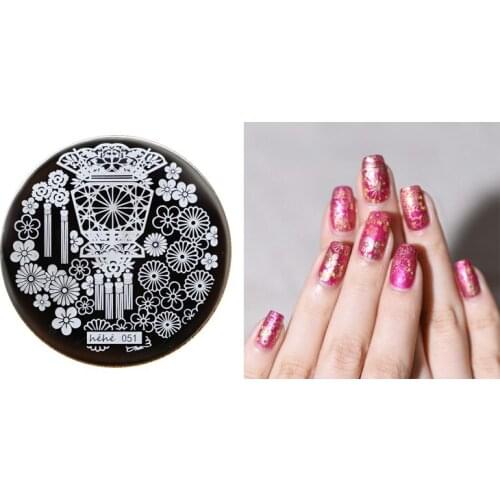 1PC Nail Stamping Plate Image Transfer Templates Stamp Tool hehe51--The Lantern Festival