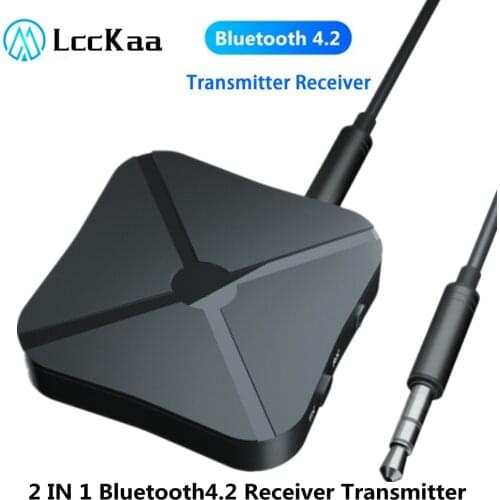 2 IN 1 Bluetooth-compatible 4.2 Receiver Transmitter Audio Music Stereo Wireless Adapter With RCA 3.5mm AUX Jack For Car TV PC