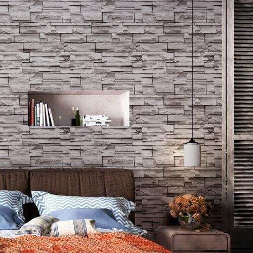 Beibehang 3D retro culture stone brick pattern wallpaper antique cafe restaurant bar haircut clothing store brick brick wallpape