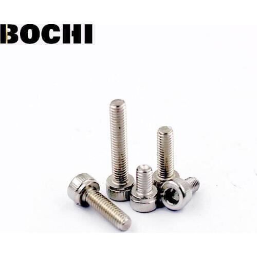 50PCS Free Shipping High Quality DIN912 M1.4 M1.6 304 Stainless Stee Hex Socket Scylinder bolt screws