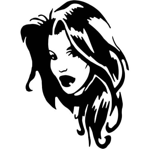 9.1*12.4CM Sexy Beautiful Girl Face Black/Silver Silhoutte Excellent Design Zero Defect Car Sticker Vinyl Decal C20-0595