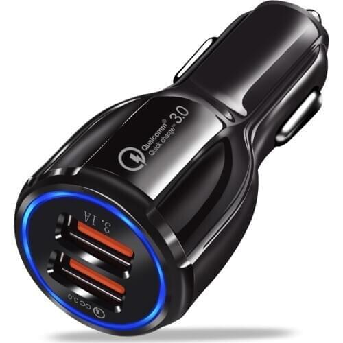 Car USB Charger Cigarette Lighter Splitter Quick Charge QC 3.0 Auto Cigarette Lighter Car Socket Adapter Dual USB Accessories