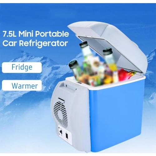 7.5L Mini 12V Portable Car Refrigerator Warmer for Cooling Beer and Keeping Warm of Lunch Box Road Trip Travel Camping Fishing