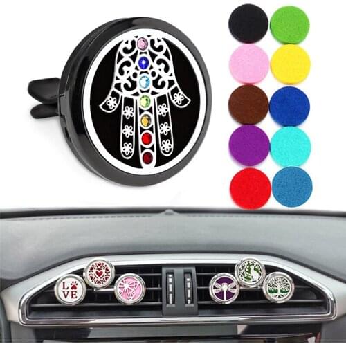 Car Air Freshener Car Perfume Diffuser Vent Clip Air Auto Freshener Black cky Hand Aromatherapy Essential Oil Perfume Locket