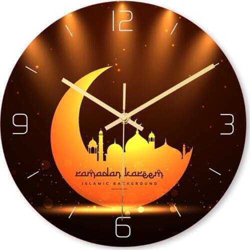 Frameless 3D Wall Clock Decal Sticker Muslim Ramadan Mubarak Home Decor Wall Clock Movement Home Decor Islamic