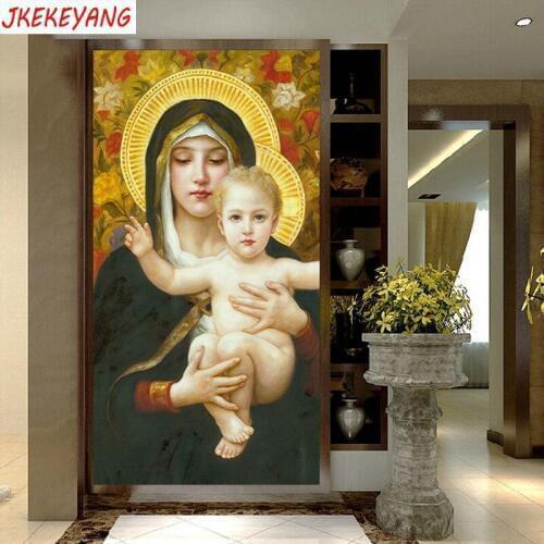 Large 5D DIY square/round Diamond painting Virgin Mary Cross Stitch Diamond Embroidery Pattern Rhinestone home decor J2294