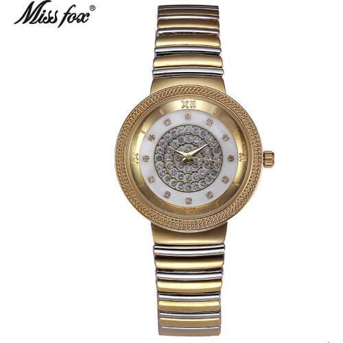Miss Fox Brand luxury fashion Women Watches Bracelet Dress Watch Women Rhinestones Quartz Wristwatches clock relojes mujer