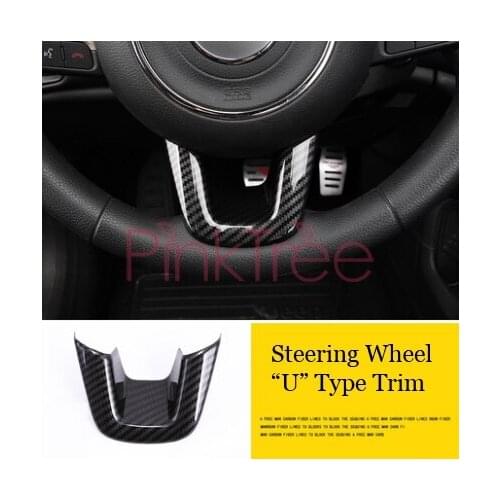 For Jeep Renegade 2016 2017 2018 Interior Steering Wheel U Shape Cover Trim Carbon Fiber Color SUV Styling Accessories
