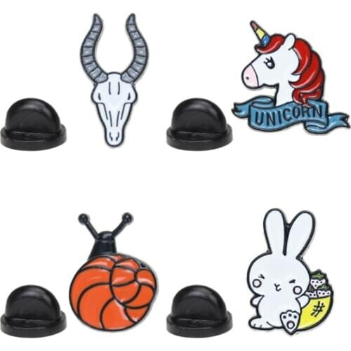 Unicorn Snail Metal Cartoon Animal Enamel Brooch Pin For Girl enamel lapel pin Hat Bag Jeans Pins Backpack Jewelry Gift children