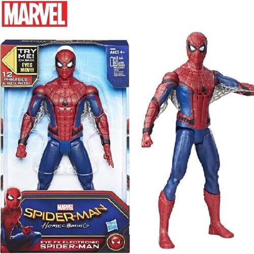 2021 Disney Marvel Spiderman Light and Speech Function Captain America Iron Man PVC Action Figure Collectible Toy for Kids Gifts