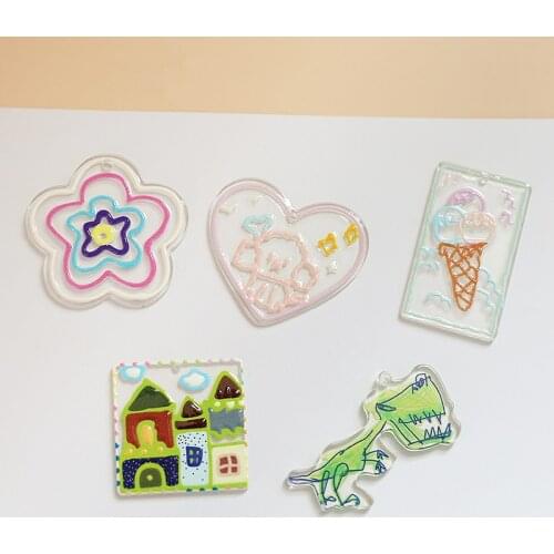 4pcs Korean personality Elegant Earrings mesh black and white dots Phnom Penh transparent resin love diy material accessories