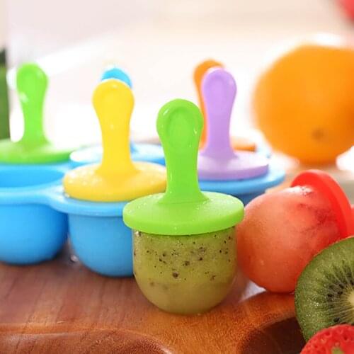 Ice Cream Ice Pops Mold Portable Food Grade Popsicle Mould Ball Maker Baby DIY Food Supplement Tools Fruit Shake Accessories