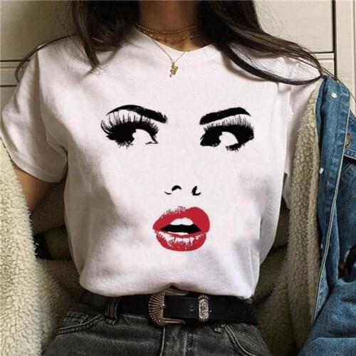 Microexpressions T-shirt Harajuku Shiny eyelash Graphic T Shirt Women Eye shadow Grunge Fashion Shirt Ullzang Tee Female Top