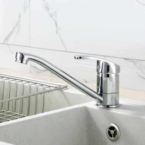 Hot and Cold Kitchen Faucet Single Handle Mixer Water Tap 360 Degree Rotatable Sink Faucet Deck Mounted Tap