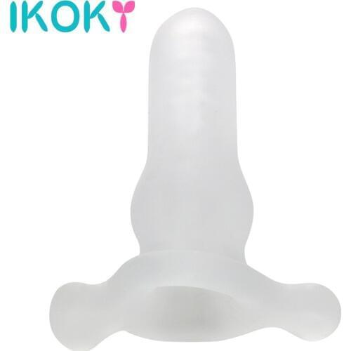 IKOKY Hollow Anal Plug Masturbation Male Penis Dildo Insert Design Soft Butt Plug Prostate Massager Sex Toys for Women Men Gay