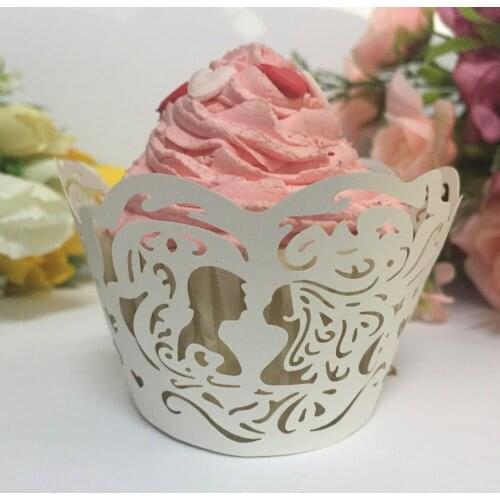 Wedding Invitation Decoration Delicated Laser Cut Gold Laser Cut Cupcake Wrappers