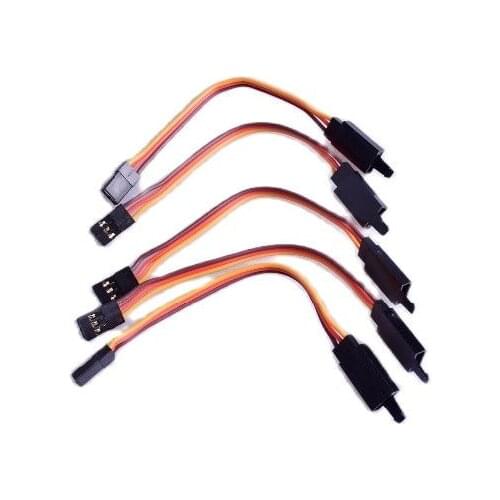 5Pcs 100mm/150mm/200mm/300mm flat Extension Servo Wire Lead Cable with safety lock For RC Futaba JR Male to Female