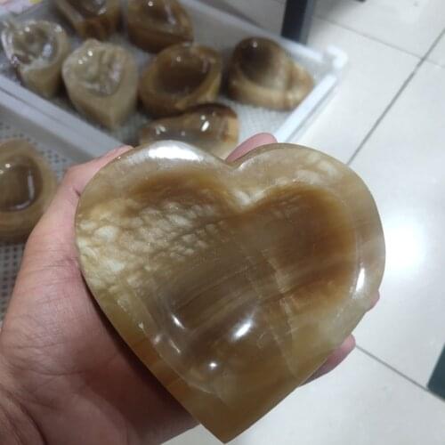 Natural Chinese topaz crystal ashtray ornaments