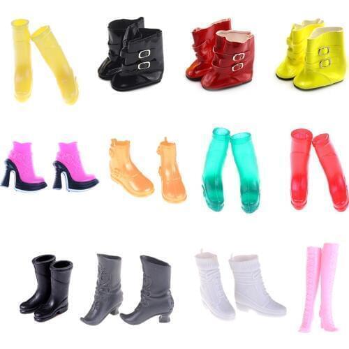One Pair Original Fashion Doll High Heeled Rain Boots Jackboots Shoes Accessories For 1/6 Kurhn Doll Toys for Girls