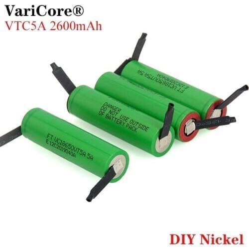 VariCore VTC5A 2600mAh 18650 Lithium Battery 30A Discharge 18650VTC5 batteries + DIY Nickel Sheets