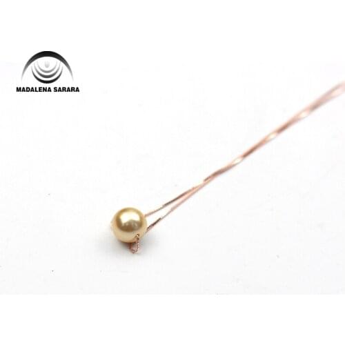 MADALENA SARARA 9-10mm AAA Freshwater Pearl Necklace Round Pearl Beaded 925 Sterling Silver Chain Necklace Set Handmade