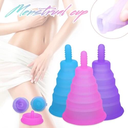 Menstrual Cup Soft Silicone Reusable and Washable Period Cups Comfortable to Wear Regular Flow Protection for Women Size S, L
