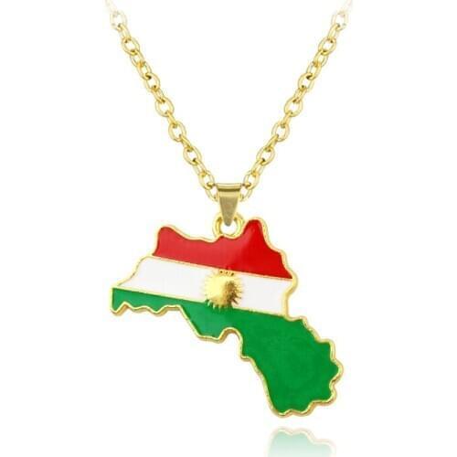 Fashion Personality Map Series Kurdish Oil Drop Map kurdistan Necklace Accessories