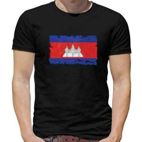 Cambodia Flag Mens T-Shirt-Phnom Penh-Country-Travel-Flags - Asia